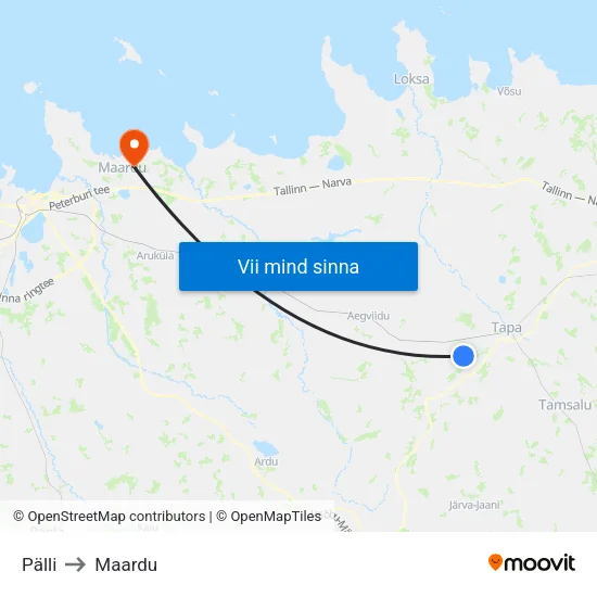 Pälli to Maardu map