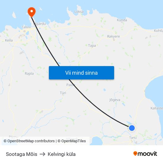 Sootaga Mõis to Kelvingi küla map