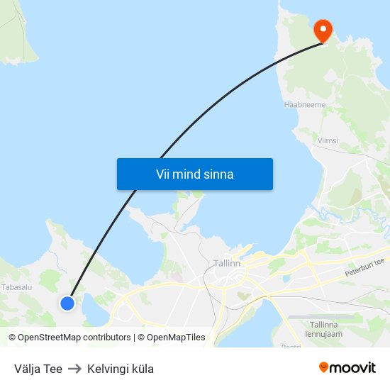 Välja Tee to Kelvingi küla map