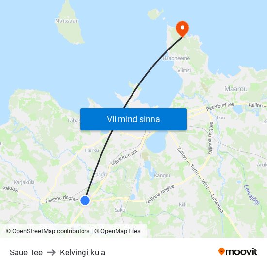 Saue Tee to Kelvingi küla map