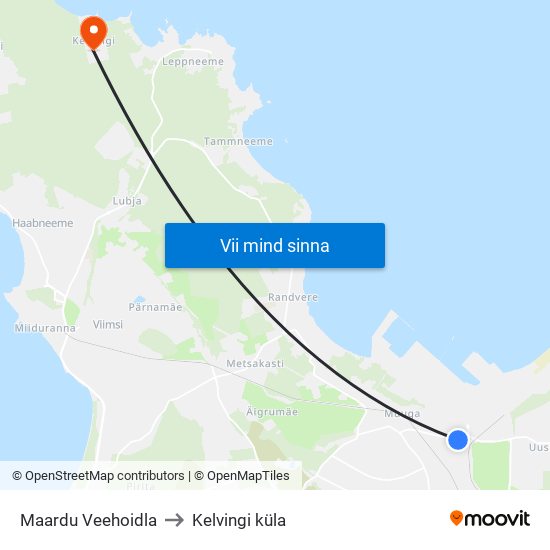 Maardu Veehoidla to Kelvingi küla map