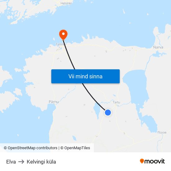 Elva to Kelvingi küla map