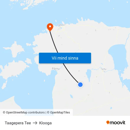 Taagepera Tee to Klooga map