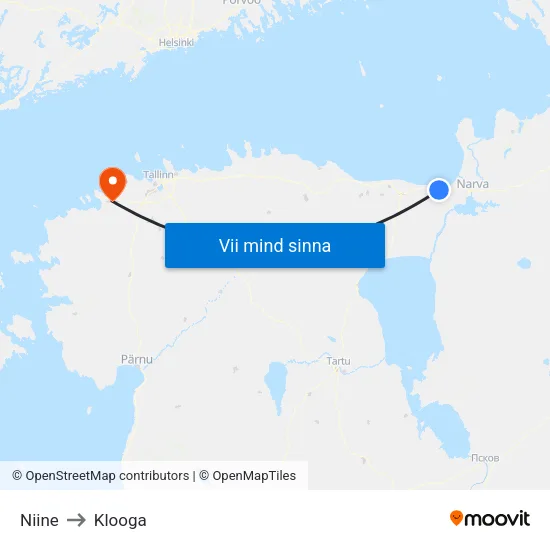 Niine to Klooga map