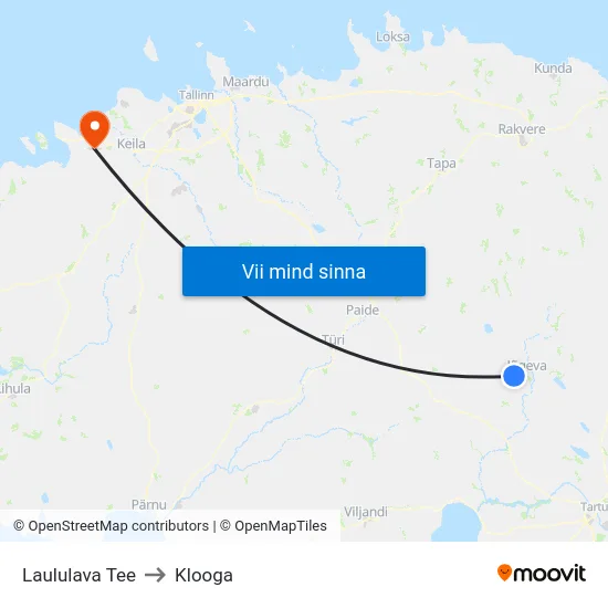 Laululava Tee to Klooga map
