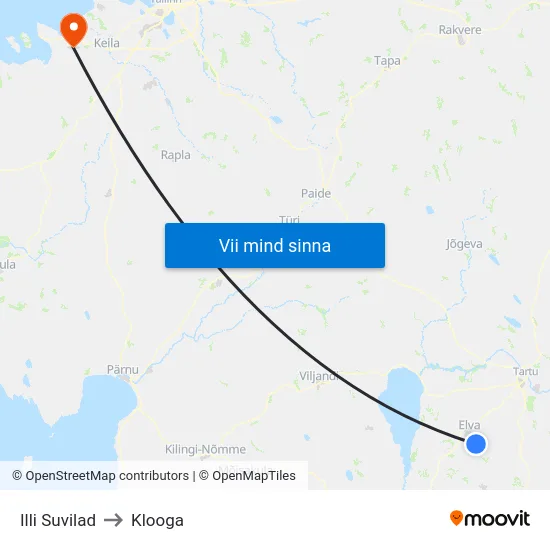 Illi Suvilad to Klooga map