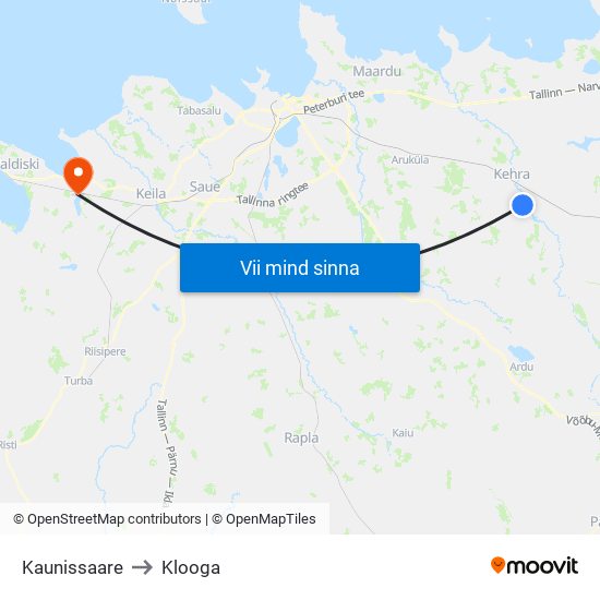 Kaunissaare to Klooga map