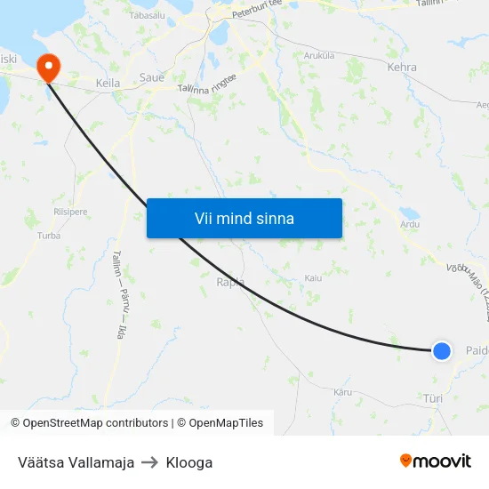 Väätsa Vallamaja to Klooga map