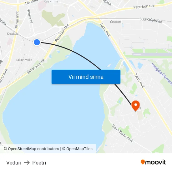 Veduri to Peetri map