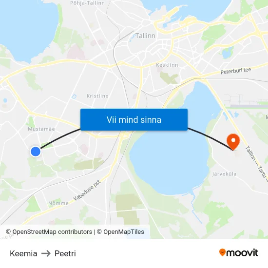 Keemia to Peetri map