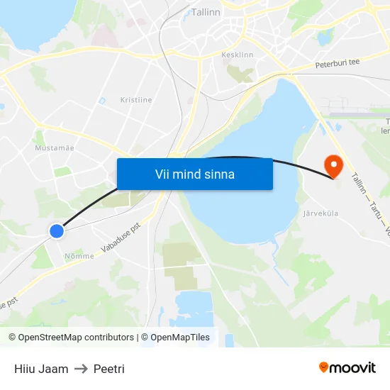 Hiiu Jaam to Peetri map