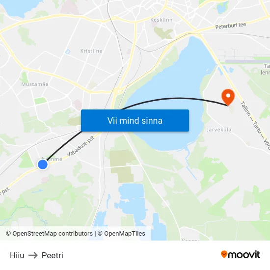 Hiiu to Peetri map