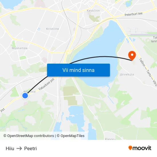 Hiiu to Peetri map