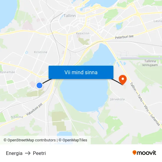 Energia to Peetri map