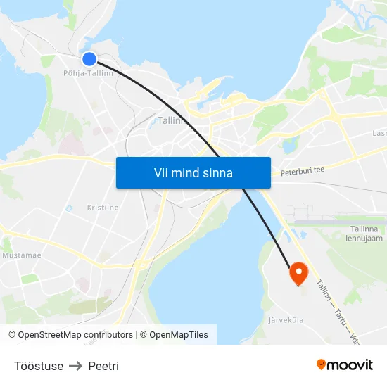 Tööstuse to Peetri map