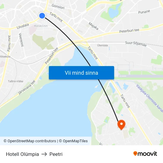Hotell Olümpia to Peetri map