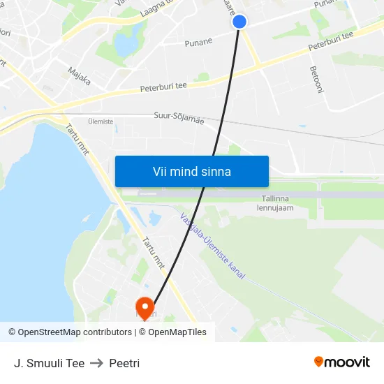 J. Smuuli Tee to Peetri map