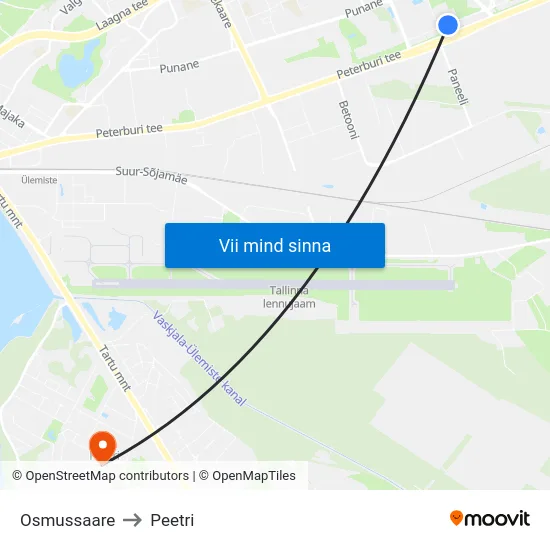 Osmussaare to Peetri map