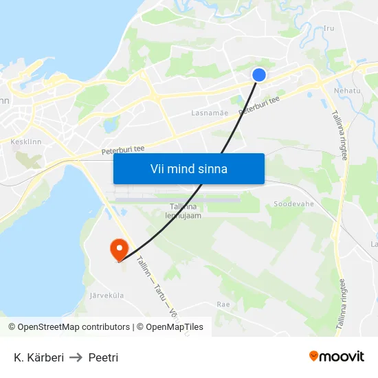 K. Kärberi to Peetri map