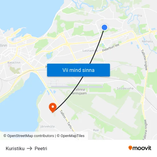 Kuristiku to Peetri map