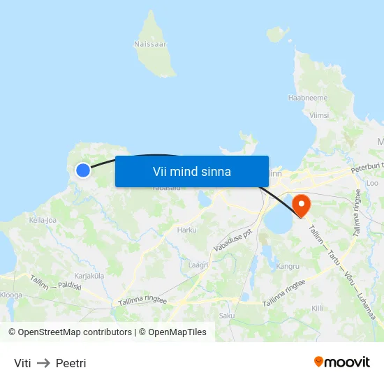 Viti to Peetri map