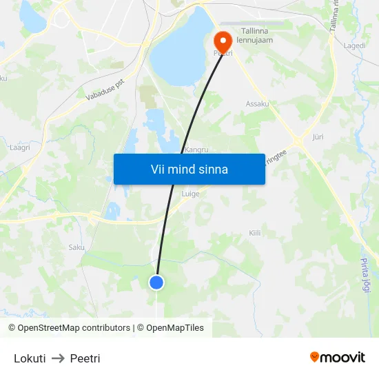 Lokuti to Peetri map