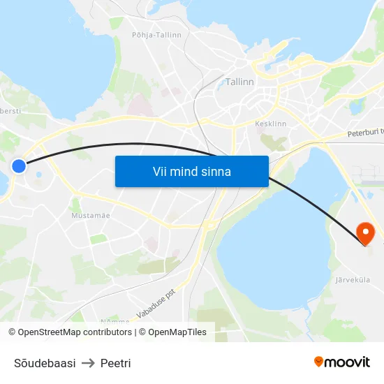 Sõudebaasi to Peetri map