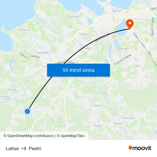 Laitse to Peetri map