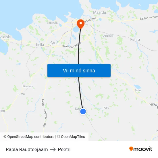 Rapla Raudteejaam to Peetri map