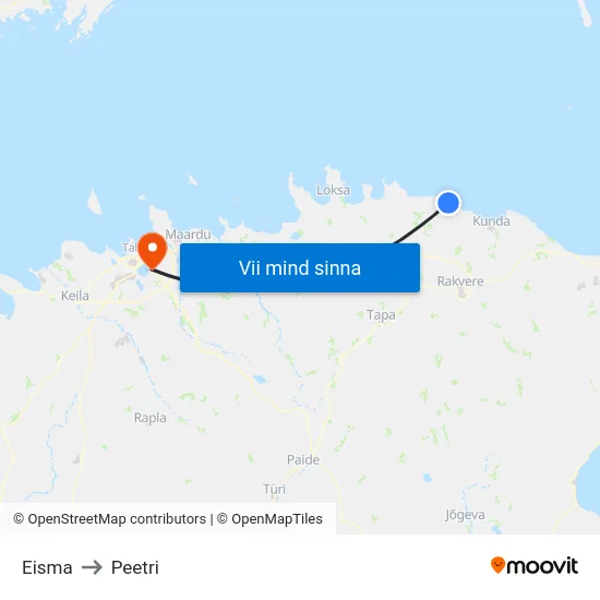 Eisma to Peetri map