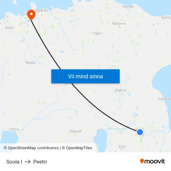 Soola I to Peetri map