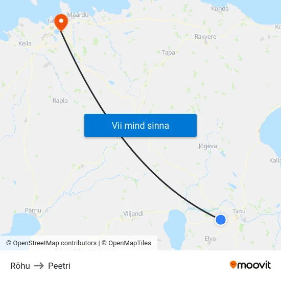 Rõhu to Peetri map