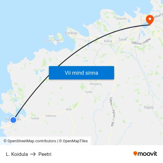 L. Koidula to Peetri map