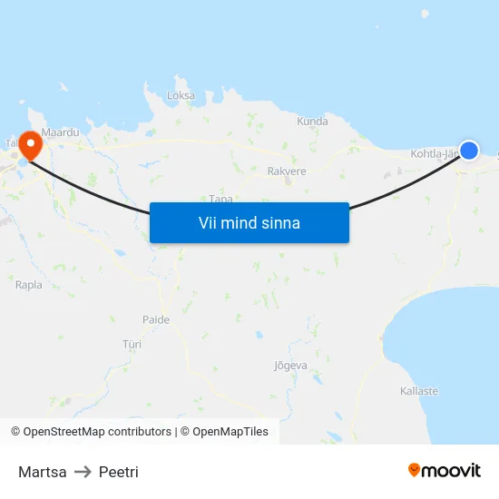 Martsa to Peetri map