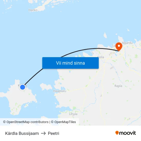 Kärdla Bussijaam to Peetri map
