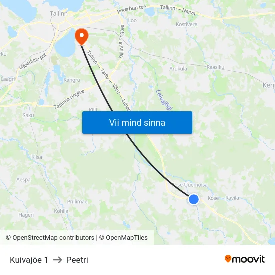 Kuivajõe 1 to Peetri map