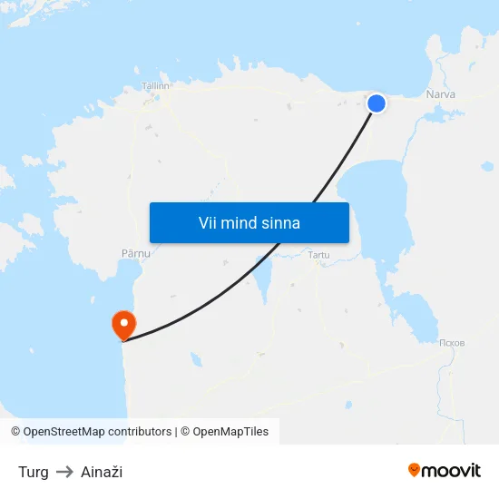 Turg to Ainaži map