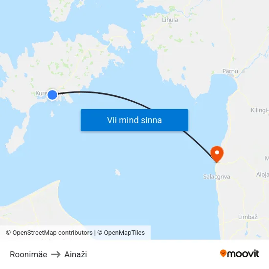Roonimäe to Ainaži map
