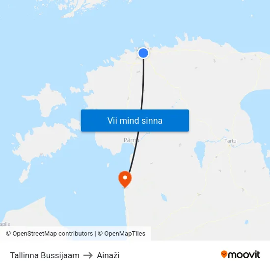 Tallinna Bussijaam to Ainaži map
