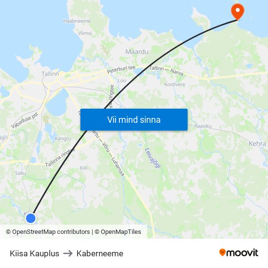 Kiisa Kauplus to Kaberneeme map