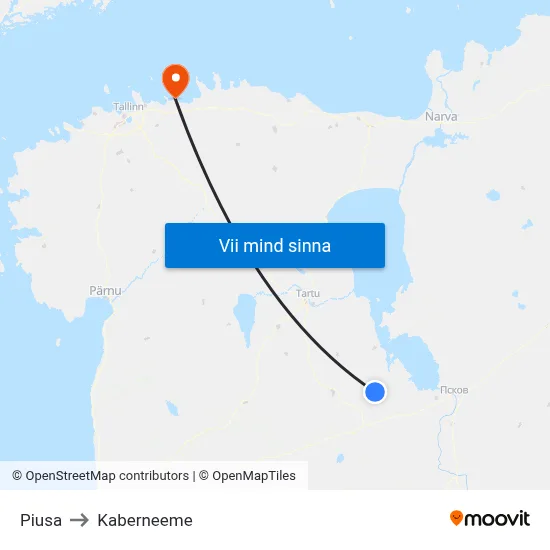 Piusa to Kaberneeme map