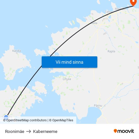 Roonimäe to Kaberneeme map