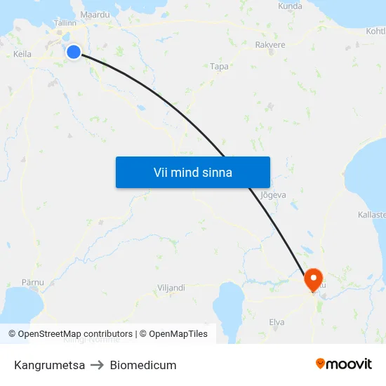 Kangrumetsa to Biomedicum map