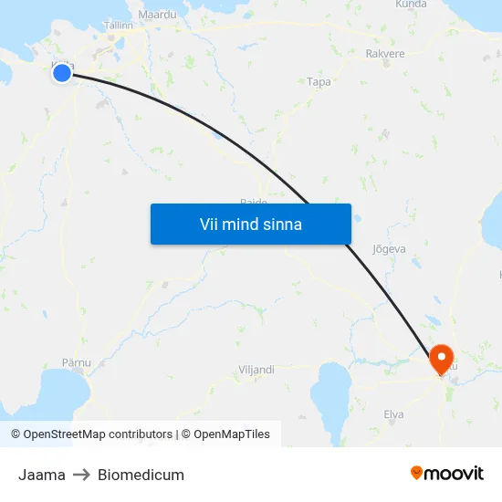 Jaama to Biomedicum map
