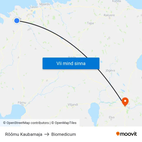 Rõõmu Kaubamaja to Biomedicum map