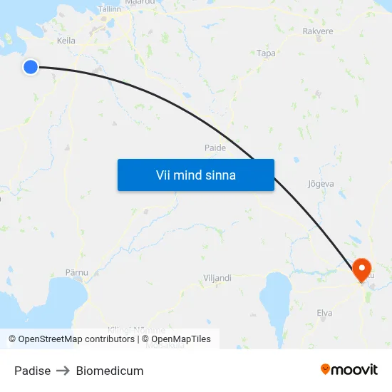 Padise to Biomedicum map