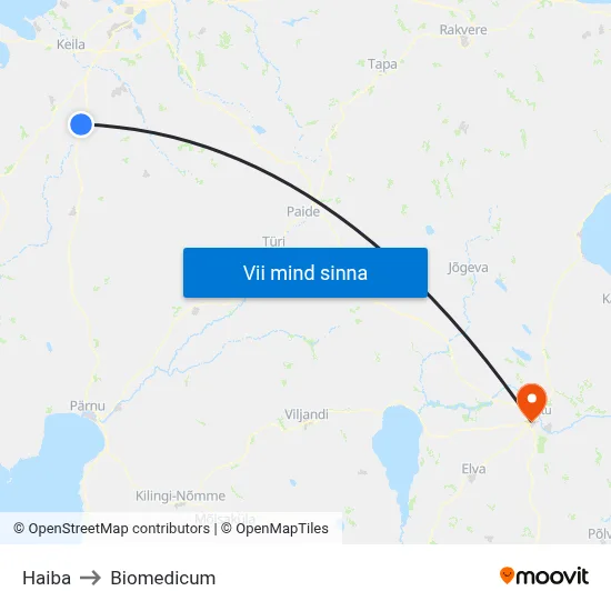 Haiba to Biomedicum map
