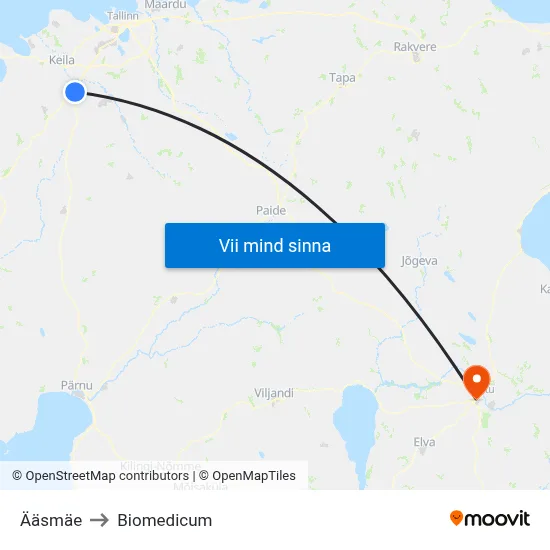 Ääsmäe to Biomedicum map