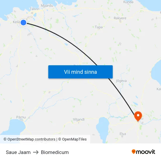 Saue Jaam to Biomedicum map