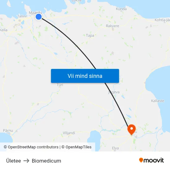 Ületee to Biomedicum map